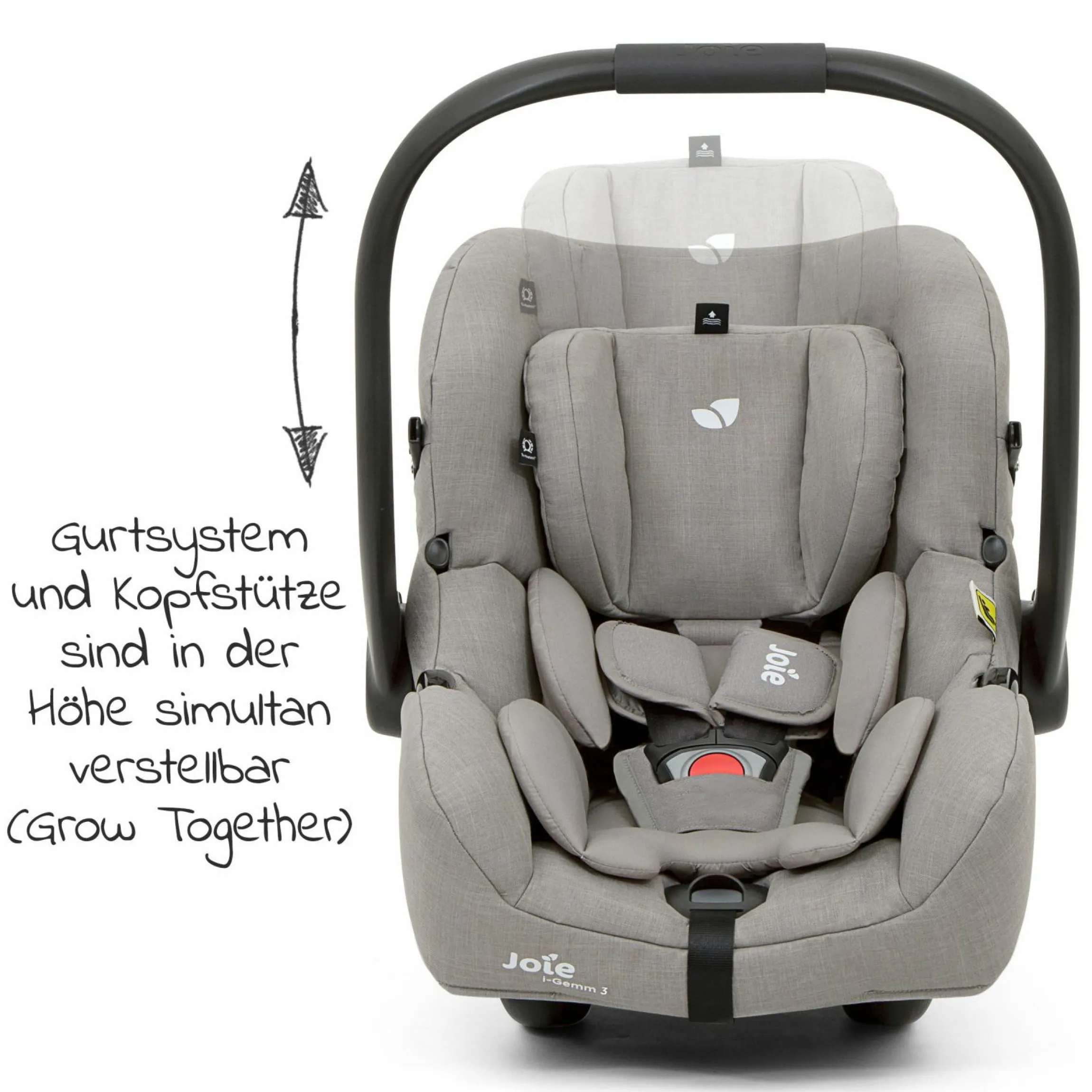 Babyschale i-Gemm 3 i-Size ab Geburt-13 kg (40 cm-85 cm) inkl. Sitzverkleinerer - Pebble