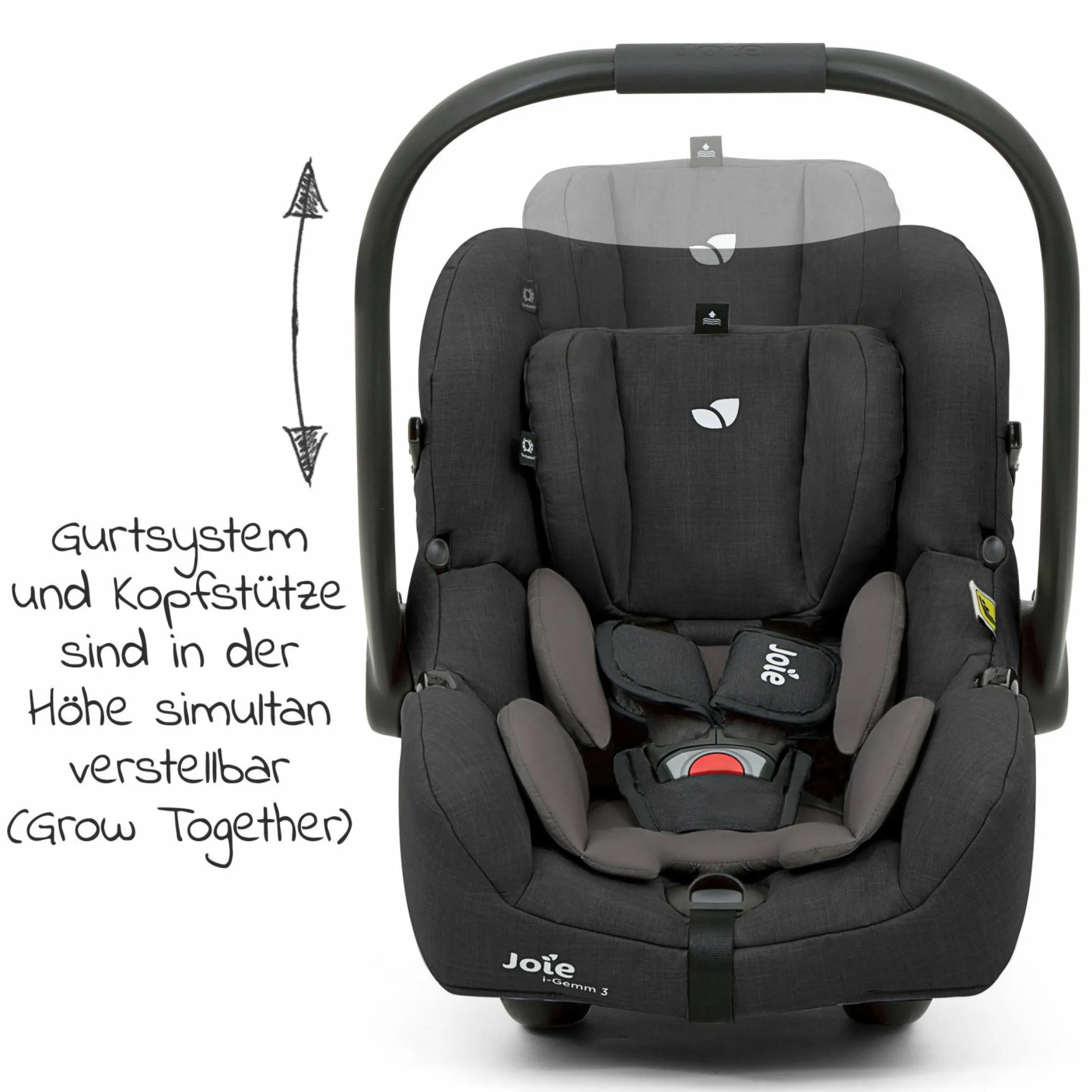 Babyschale i-Gemm 3 i-Size ab Geburt-13 kg (40 cm-85 cm) inkl. Sitzverkleinerer - Shale