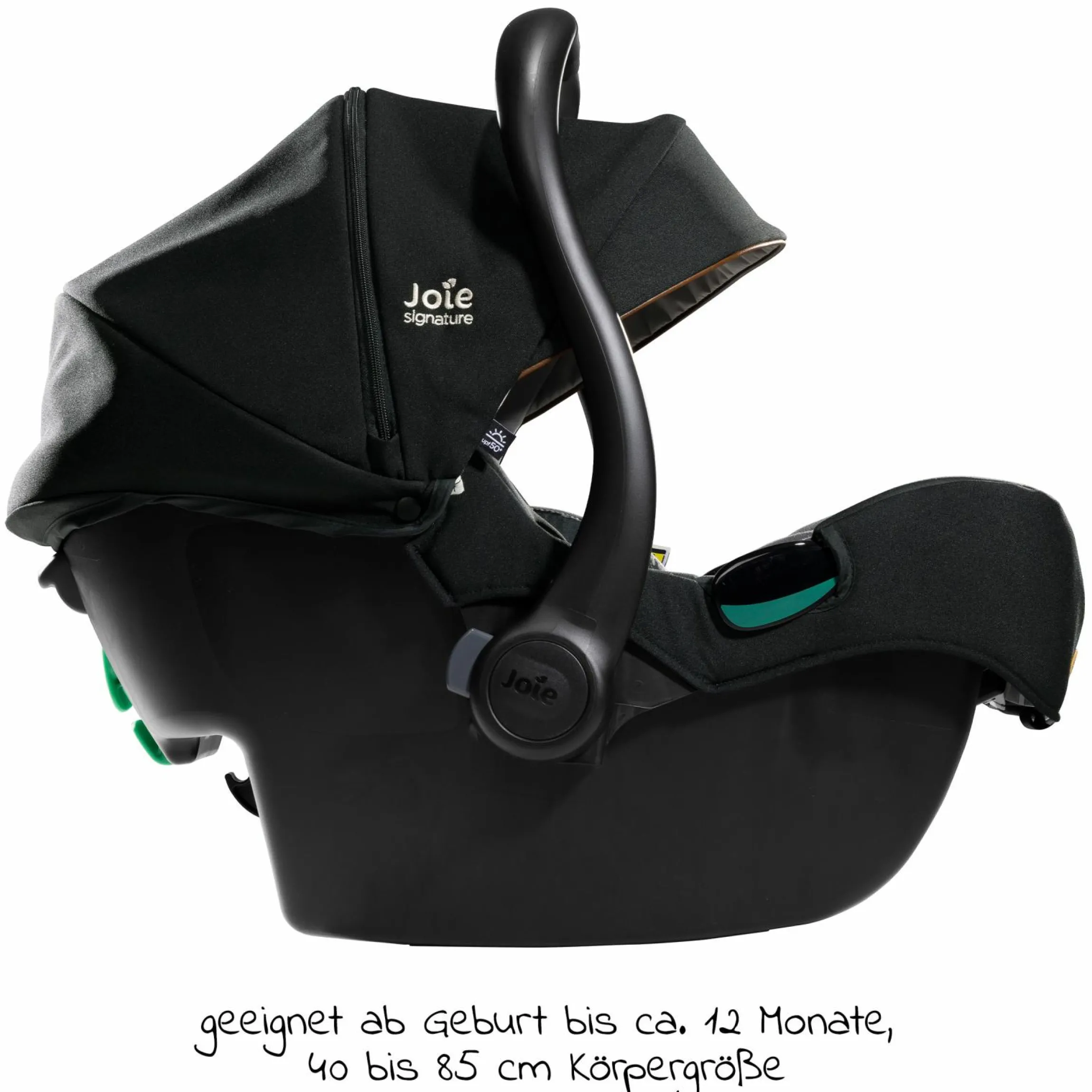 Babyschale i-Jemini i-Size ab Geburt - 13 kg (40 cm - 85 cm) inkl. Sitzverkleinerer & Sonnenverdeck - Signature - Eclipse