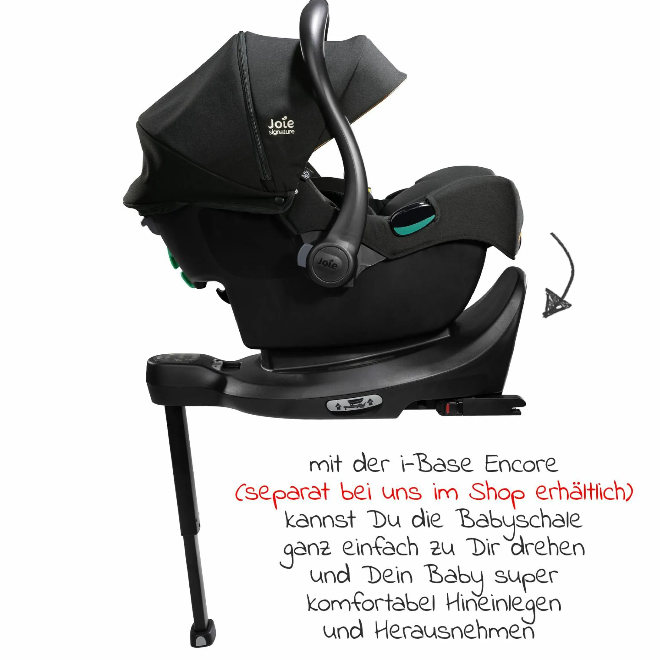 Babyschale i-Jemini i-Size ab Geburt - 13 kg (40 cm - 85 cm) inkl. Sitzverkleinerer & Sonnenverdeck - Signature - Eclipse