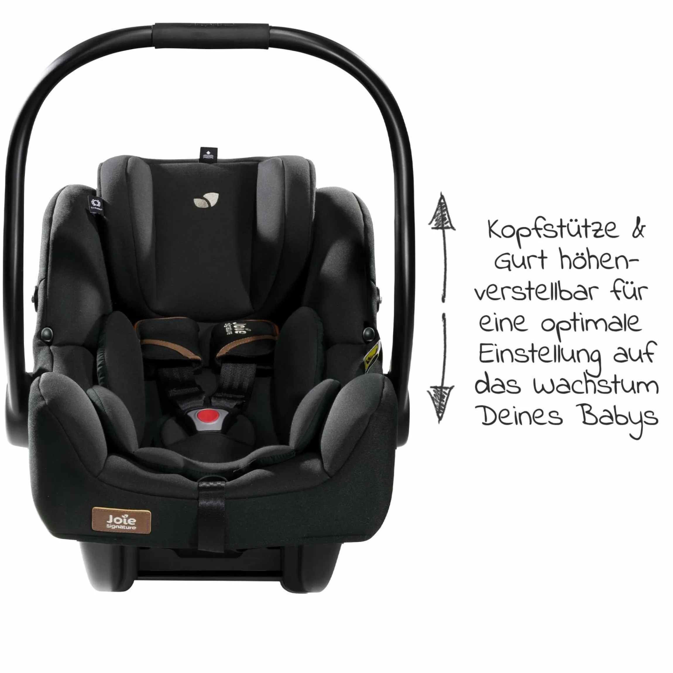 Babyschale i-Jemini i-Size ab Geburt - 13 kg (40 cm - 85 cm) inkl. Sitzverkleinerer & Sonnenverdeck - Signature - Eclipse