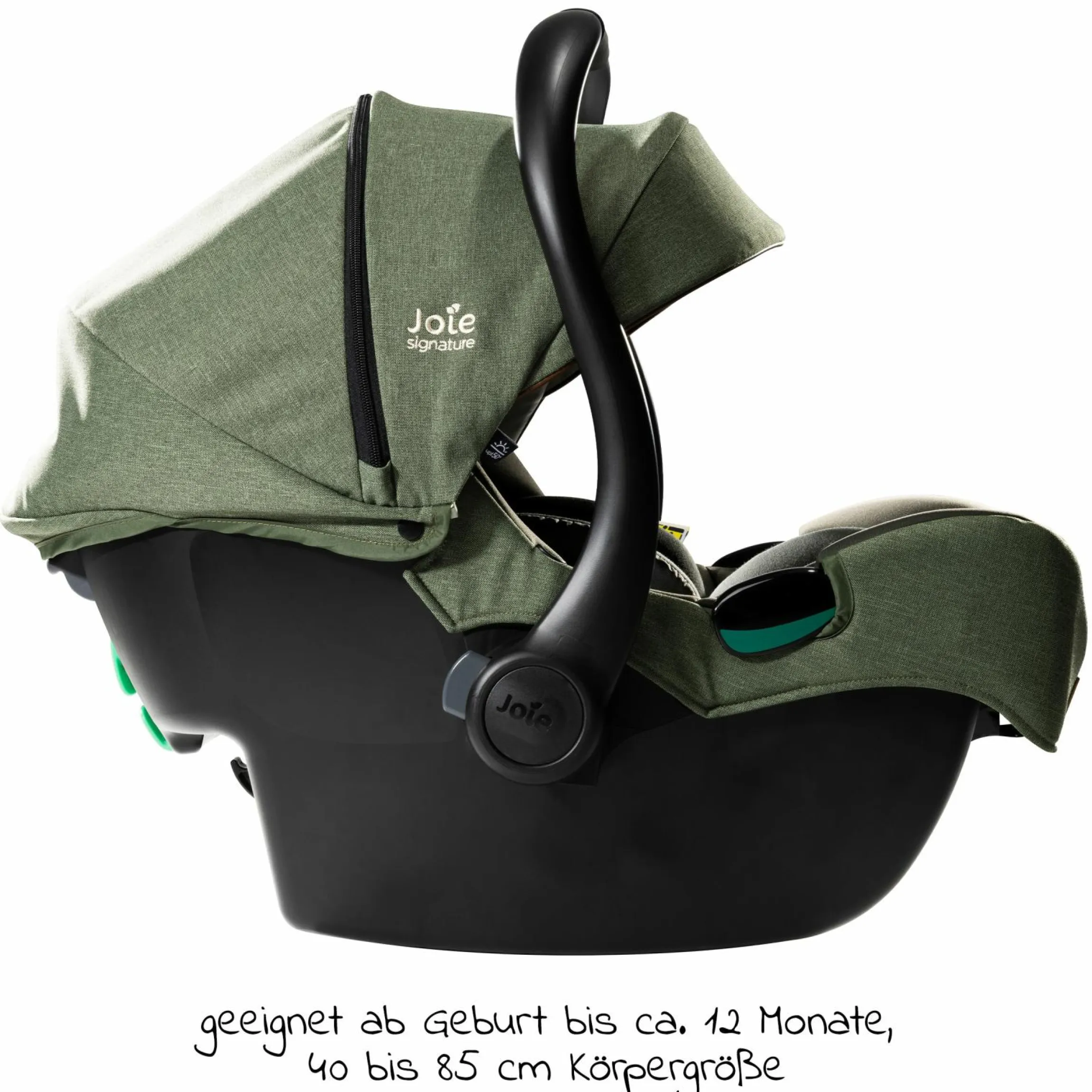 Babyschale i-Jemini i-Size ab Geburt - 13 kg (40 cm - 85 cm) inkl. Sitzverkleinerer & Sonnenverdeck - Signature - Pine
