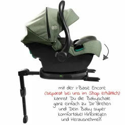 Babyschale i-Jemini i-Size ab Geburt - 13 kg (40 cm - 85 cm) inkl. Sitzverkleinerer & Sonnenverdeck - Signature - Pine