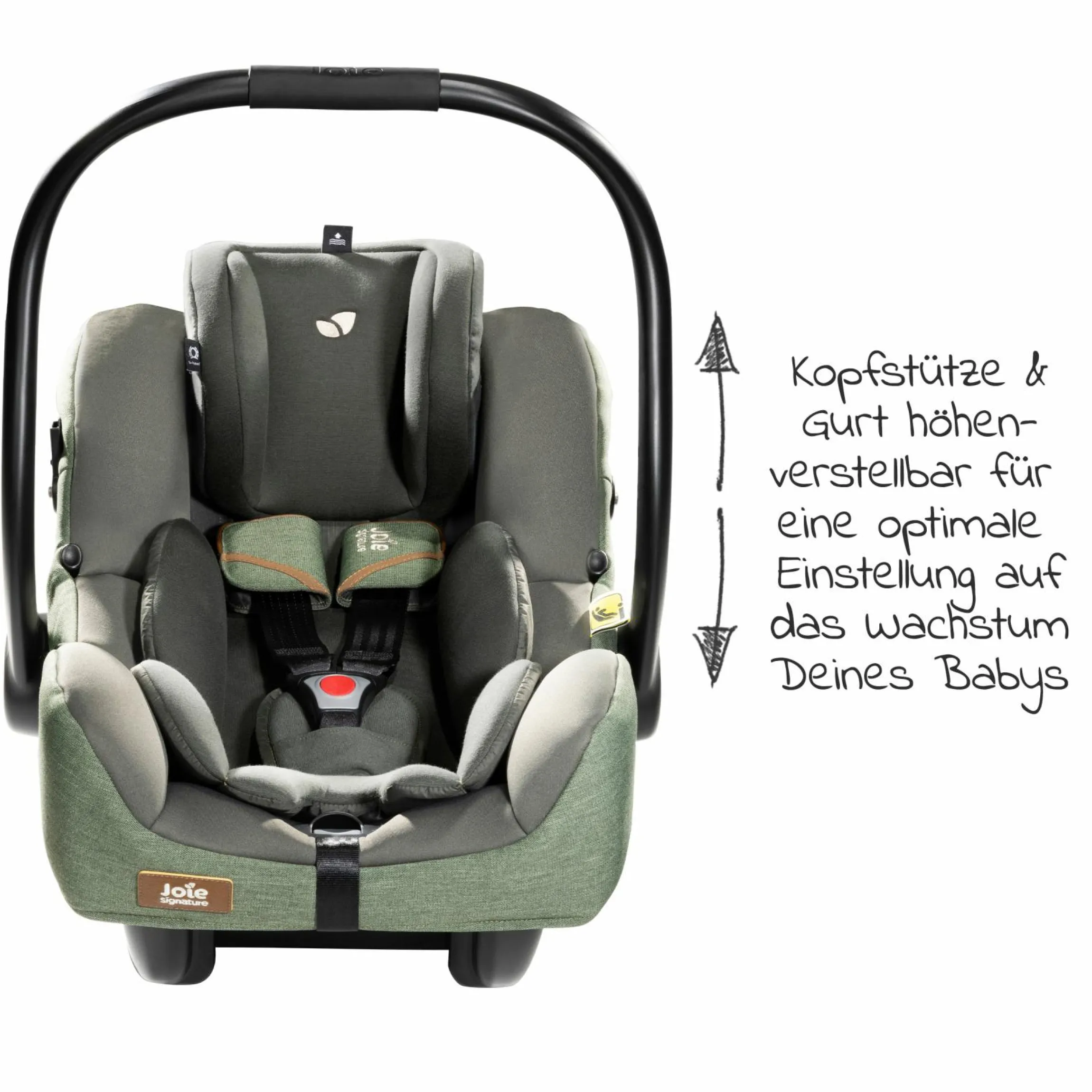 Babyschale i-Jemini i-Size ab Geburt - 13 kg (40 cm - 85 cm) inkl. Sitzverkleinerer & Sonnenverdeck - Signature - Pine