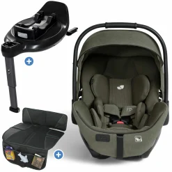Babyschale I-Level Pro i-Size mit Isofix-Basisstation ab Geburt - 13 kg (40 cm -87 cm) mit Liegefunktuion, Sitzverkleinerer, Sonnenverdeck & Polsterschutz - Signature - Evergreen