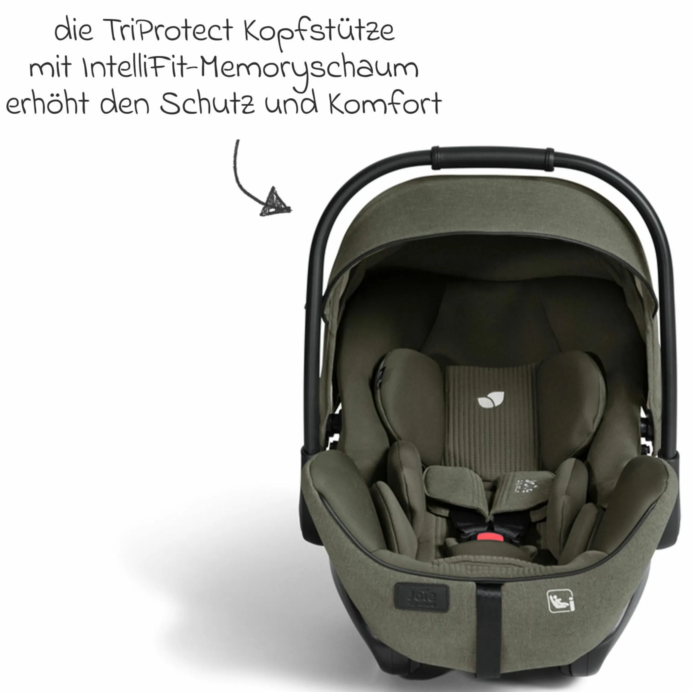 Babyschale I-Level Pro i-Size mit Isofix-Basisstation ab Geburt - 13 kg (40 cm -87 cm) mit Liegefunktuion, Sitzverkleinerer, Sonnenverdeck & Polsterschutz - Signature - Evergreen