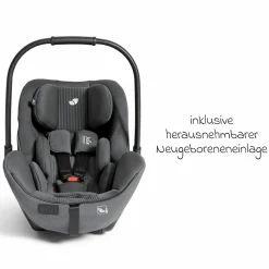 Babyschale I-Level Pro i-Size ab Geburt - 13 kg (40 cm -87 cm) mit Liegefunktuion, Sitzverkleinerer & Sonnenverdeck - Signature - Ebony