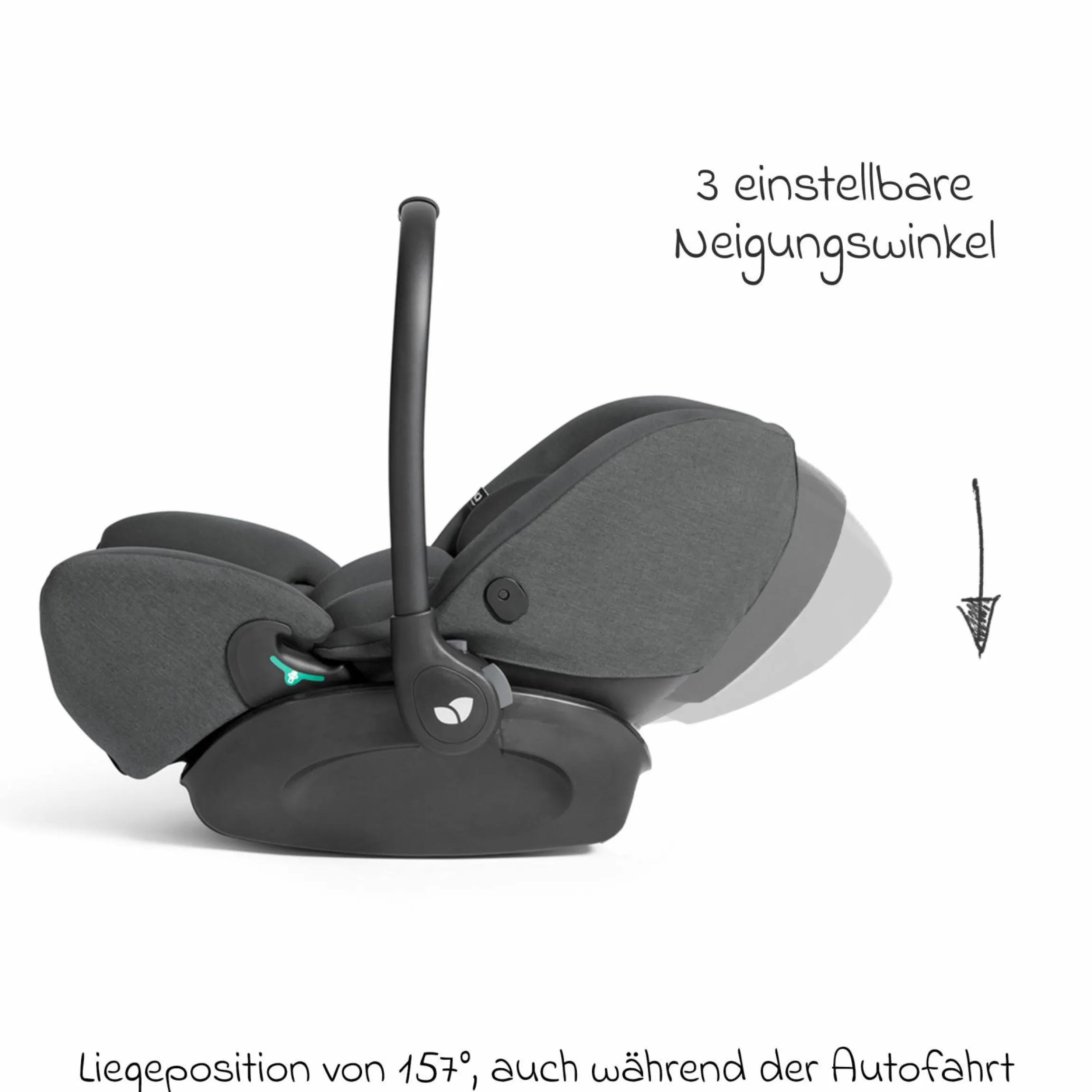 Babyschale I-Level Pro i-Size ab Geburt - 13 kg (40 cm -87 cm) mit Liegefunktuion, Sitzverkleinerer & Sonnenverdeck - Signature - Ebony