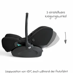 Babyschale I-Level Pro i-Size mit Isofix-Basisstation ab Geburt - 13 kg (40 cm -87 cm) mit Liegefunktuion, Sitzverkleinerer, Sonnenverdeck & Polsterschutz - Signature - Eclipse