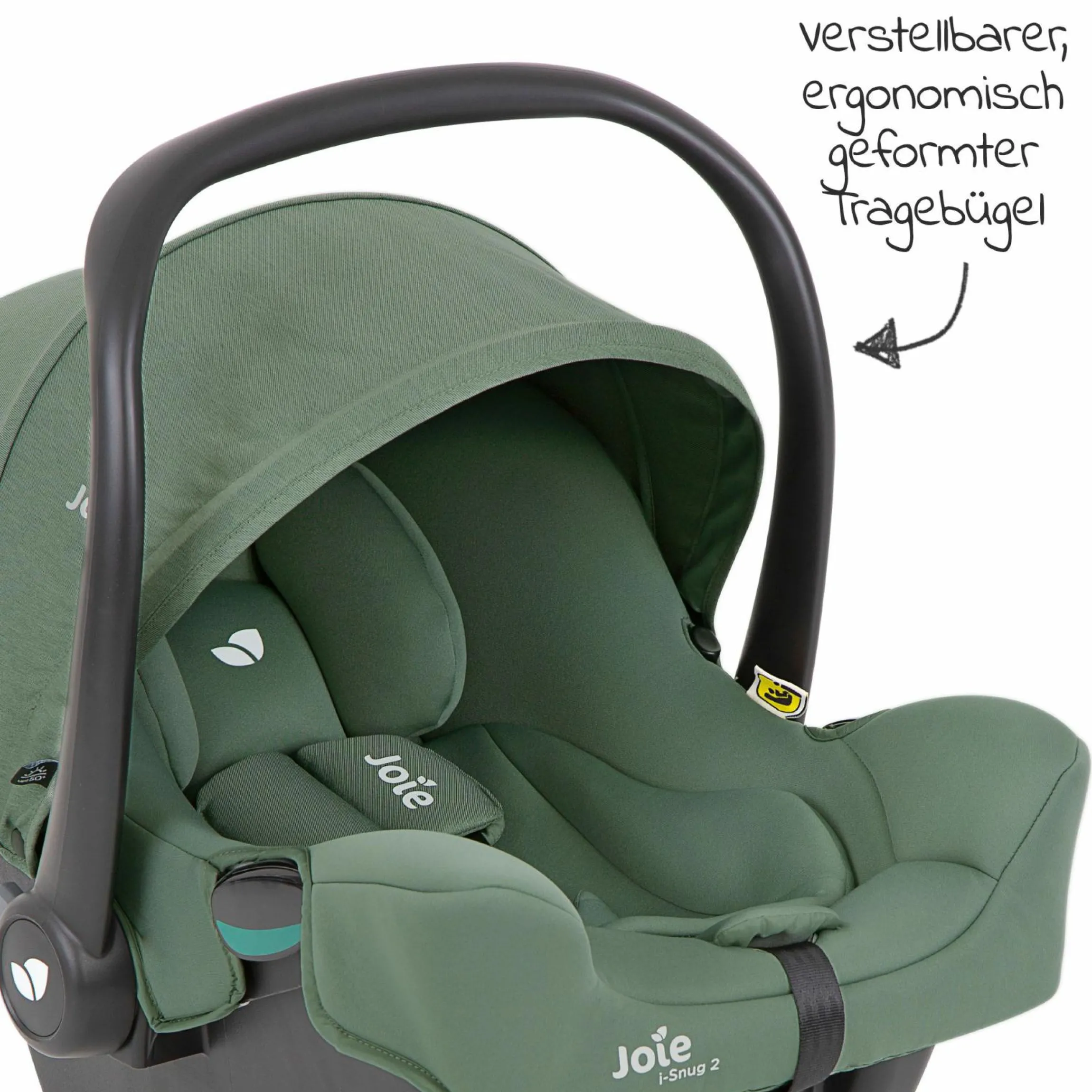 Babyschale i-Snug 2 i-Size mit Isofix-Basis ab Geburt-13 kg (40 cm-75 cm) inkl. Sitzverkleinerer nur 3,35 kg inkl. Polsterschutz - Laurel