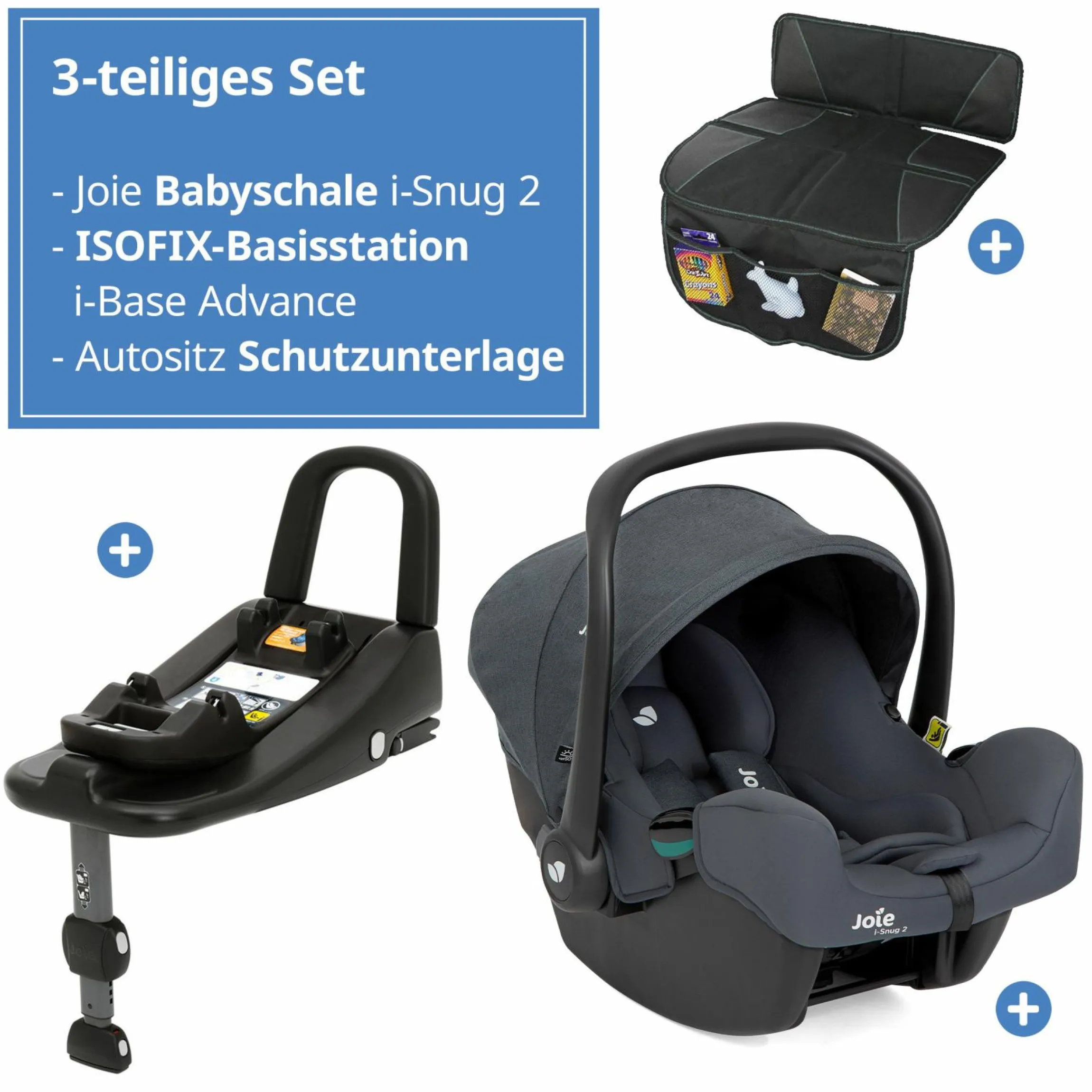 Babyschale i-Snug 2 i-Size mit Isofix-Basis ab Geburt-13 kg (40 cm-75 cm) inkl. Sitzverkleinerer nur 3,35 kg inkl. Polsterschutz - Moonlight