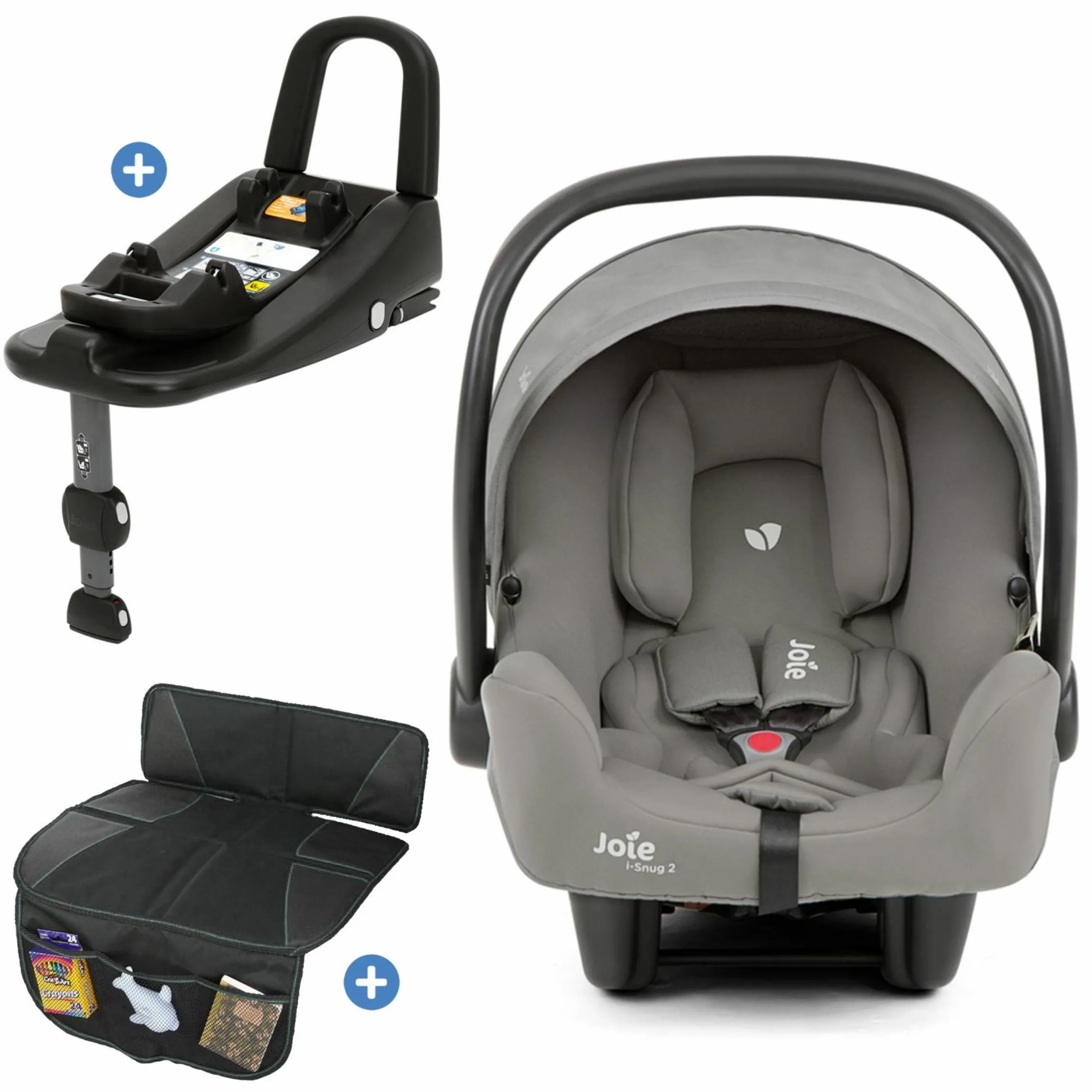 Babyschale i-Snug 2 i-Size mit Isofix-Basis ab Geburt-13 kg (40 cm-75 cm) inkl. Sitzverkleinerer nur 3,35 kg inkl. Polsterschutz - Pebble