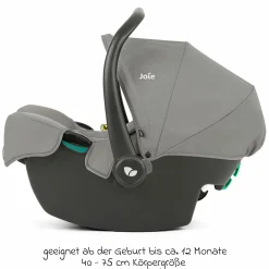 Babyschale i-Snug 2 i-Size mit Isofix-Basis ab Geburt-13 kg (40 cm-75 cm) inkl. Sitzverkleinerer nur 3,35 kg inkl. Polsterschutz - Pebble