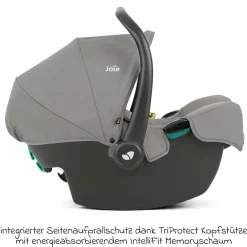 Babyschale i-Snug 2 i-Size mit Isofix-Basis ab Geburt-13 kg (40 cm-75 cm) inkl. Sitzverkleinerer nur 3,35 kg inkl. Polsterschutz - Pebble