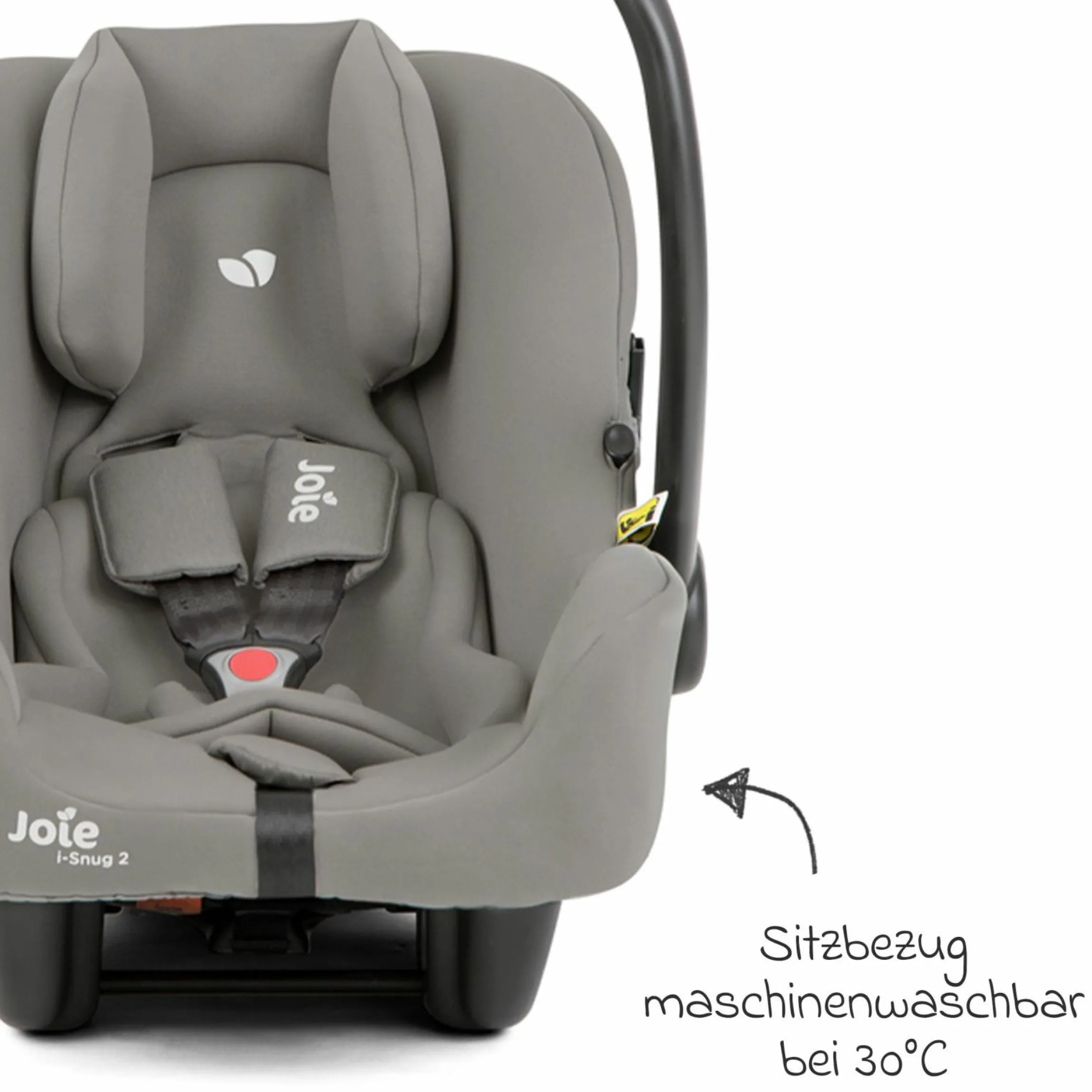 Babyschale i-Snug 2 i-Size mit Isofix-Basis ab Geburt-13 kg (40 cm-75 cm) inkl. Sitzverkleinerer nur 3,35 kg inkl. Polsterschutz - Pebble