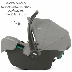 Babyschale i-Snug 2 i-Size mit Isofix-Basis ab Geburt-13 kg (40 cm-75 cm) inkl. Sitzverkleinerer nur 3,35 kg inkl. Polsterschutz - Pebble