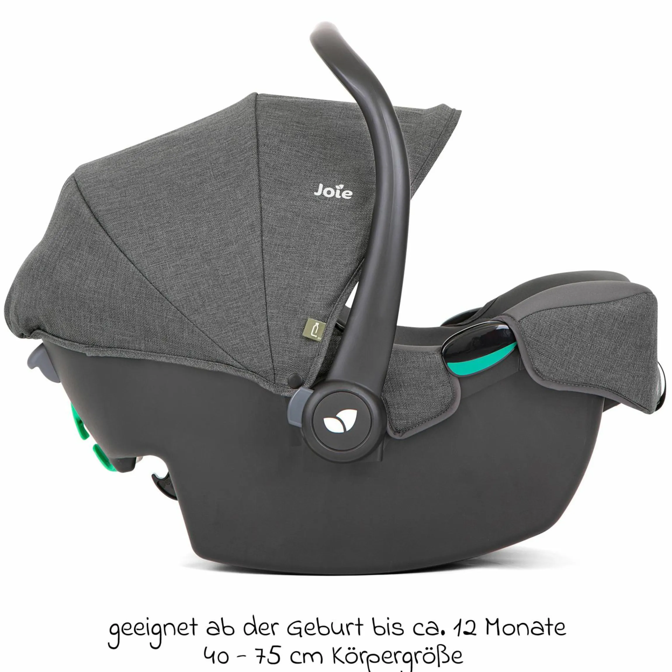 Babyschale i-Snug 2 i-Size mit Isofix-Basis ab Geburt-13 kg (40 cm-75 cm) inkl. Sitzverkleinerer nur 3,35 kg inkl. Polsterschutz - Cycle Collection - Shell Grey