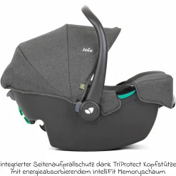 Babyschale i-Snug 2 i-Size mit Isofix-Basis ab Geburt-13 kg (40 cm-75 cm) inkl. Sitzverkleinerer nur 3,35 kg inkl. Polsterschutz - Cycle Collection - Shell Grey
