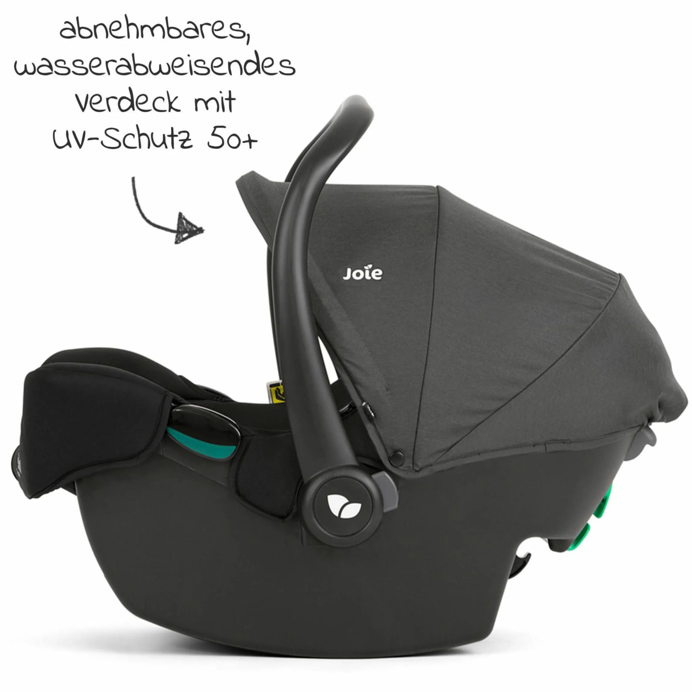 Babyschale i-Snug 2 i-Size mit Isofix-Basis ab Geburt-13 kg (40 cm-75 cm) inkl. Sitzverkleinerer nur 3,35 kg inkl. Polsterschutz - Shale