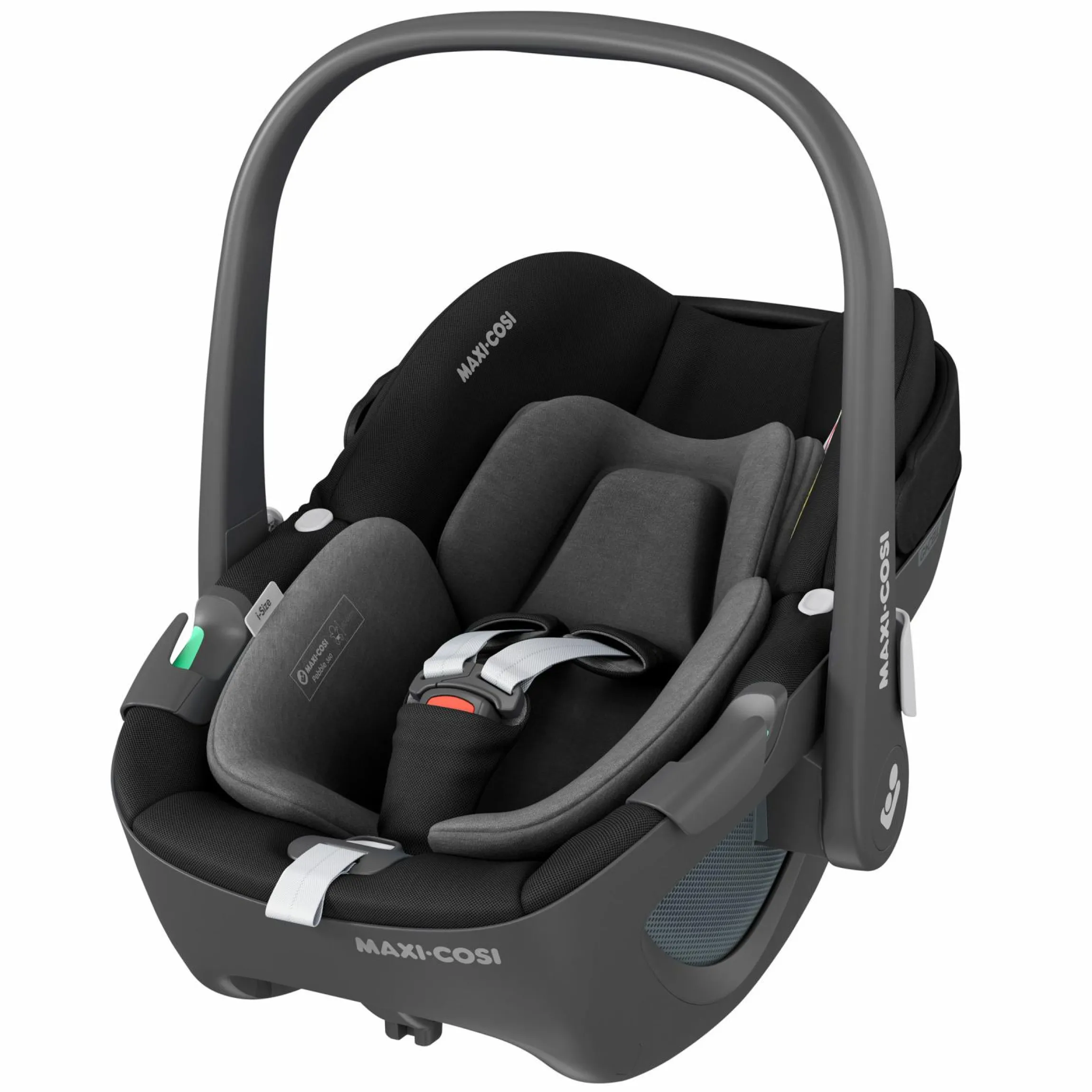 Babyschale Pebble 360 i-Size drehbar ab Geburt - 15 Monate (40 cm - 83 cm) ClimaFlow, Easy-in Gurtsystem & G-Cell Seitenaufpralltechnologie - Essential Black - Kollektion 2025