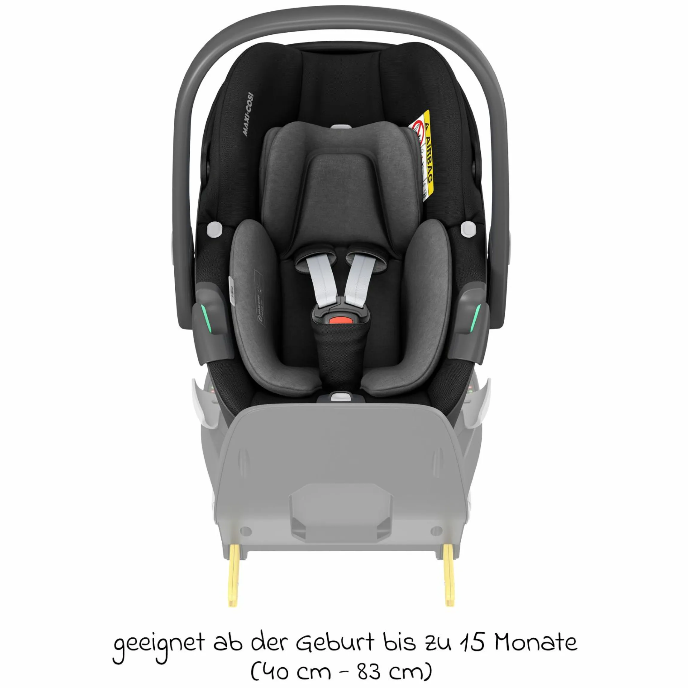 Babyschale Pebble 360 i-Size drehbar ab Geburt - 15 Monate (40 cm - 83 cm) ClimaFlow, Easy-in Gurtsystem & G-Cell Seitenaufpralltechnologie - Essential Black - Kollektion 2025