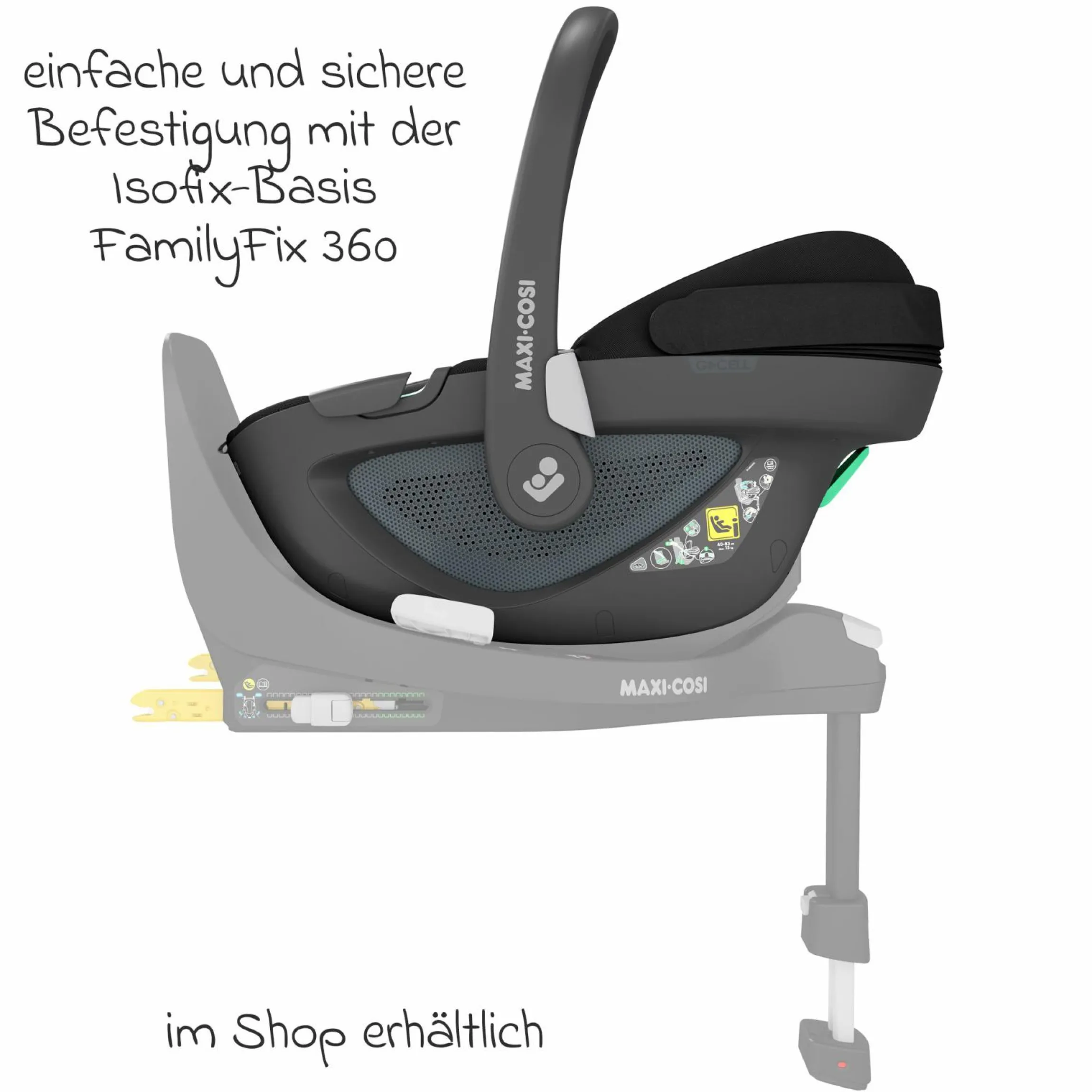 Babyschale Pebble 360 i-Size drehbar ab Geburt - 15 Monate (40 cm - 83 cm) ClimaFlow, Easy-in Gurtsystem & G-Cell Seitenaufpralltechnologie - Essential Black - Kollektion 2025