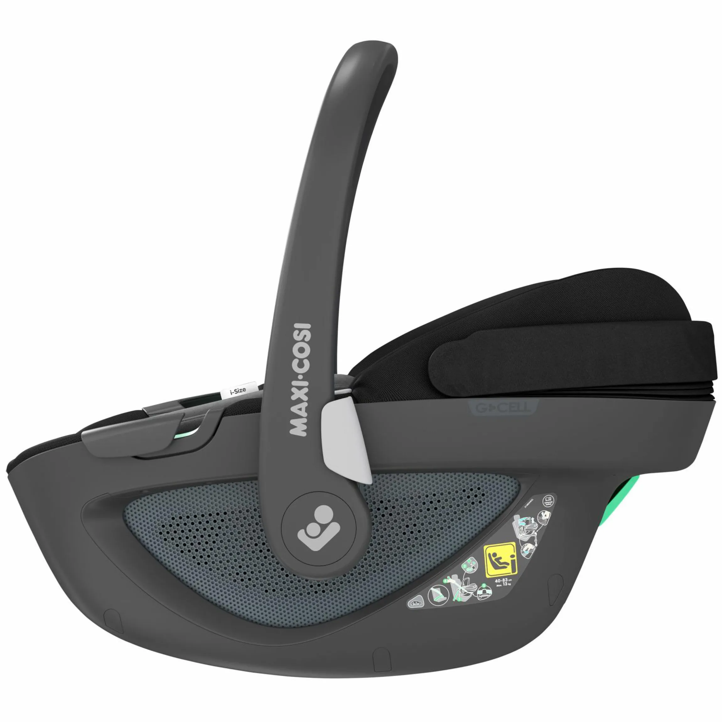 Babyschale Pebble 360 i-Size drehbar ab Geburt - 15 Monate (40 cm - 83 cm) ClimaFlow, Easy-in Gurtsystem & G-Cell Seitenaufpralltechnologie - Essential Black - Kollektion 2025