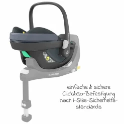 Babyschale Pebble 360 i-Size drehbar ab Geburt - 15 Monate (40 cm - 83 cm) inkl. Isofix-Basis FamilyFix 360 & Rückenlehnenschutz - Essential Graphite