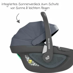 Babyschale Pebble 360 i-Size drehbar ab Geburt - 15 Monate (40 cm - 83 cm) ClimaFlow, Easy-in Gurtsystem & G-Cell Seitenaufpralltechnologie - Essential Graphite - Kollektion 2025