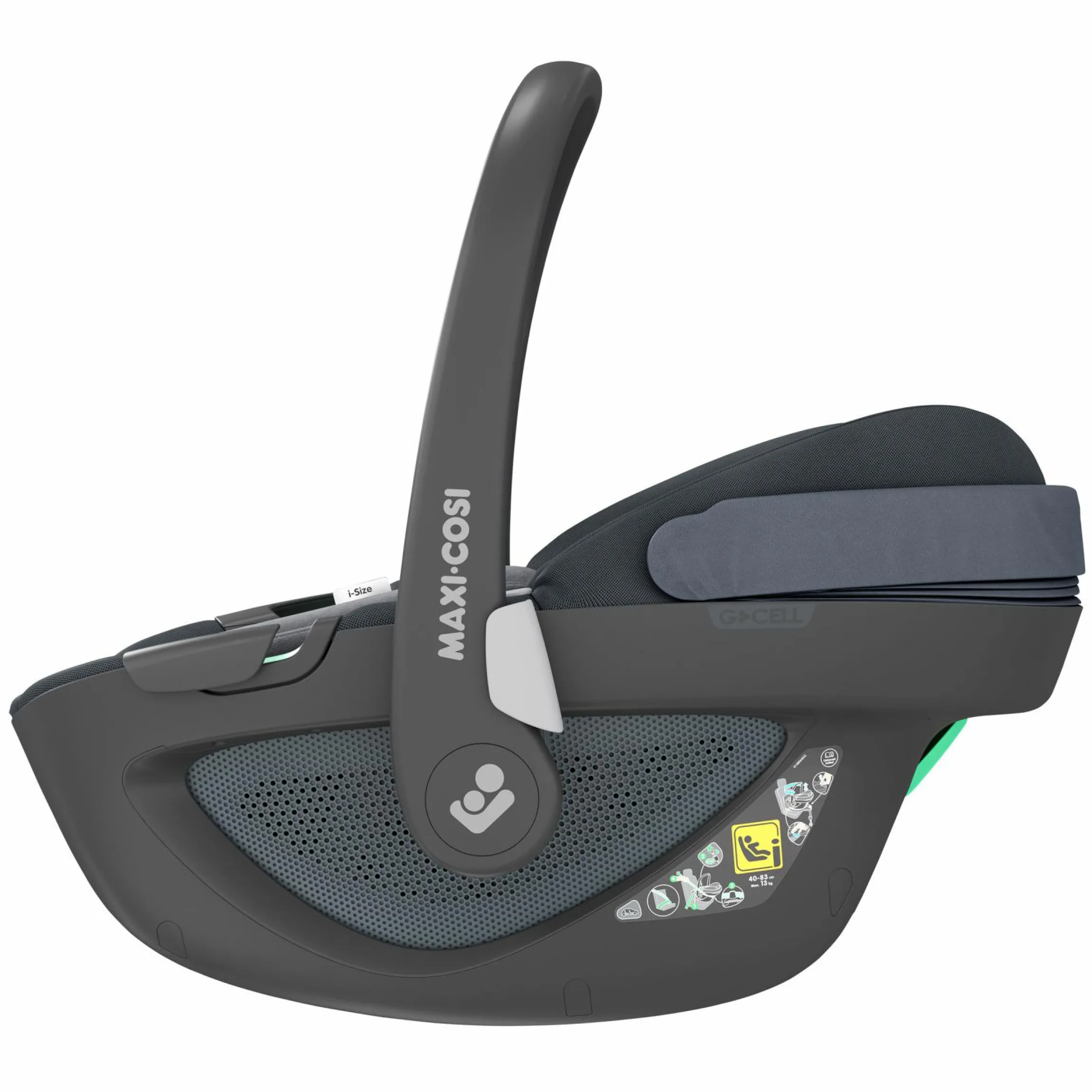 Babyschale Pebble 360 i-Size drehbar ab Geburt - 15 Monate (40 cm - 83 cm) ClimaFlow, Easy-in Gurtsystem & G-Cell Seitenaufpralltechnologie - Essential Graphite - Kollektion 2025