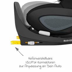 Babyschale Pebble 360 i-Size drehbar ab Geburt - 15 Monate (40 cm - 83 cm) inkl. Isofix-Basis FamilyFix 360 & Rückenlehnenschutz - Essential Black