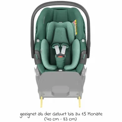 Babyschale Pebble 360 i-Size drehbar ab Geburt - 15 Monate (40 cm - 83 cm) inkl. Isofix-Basis FamilyFix 360 & Rückenlehnenschutz - Essential Green
