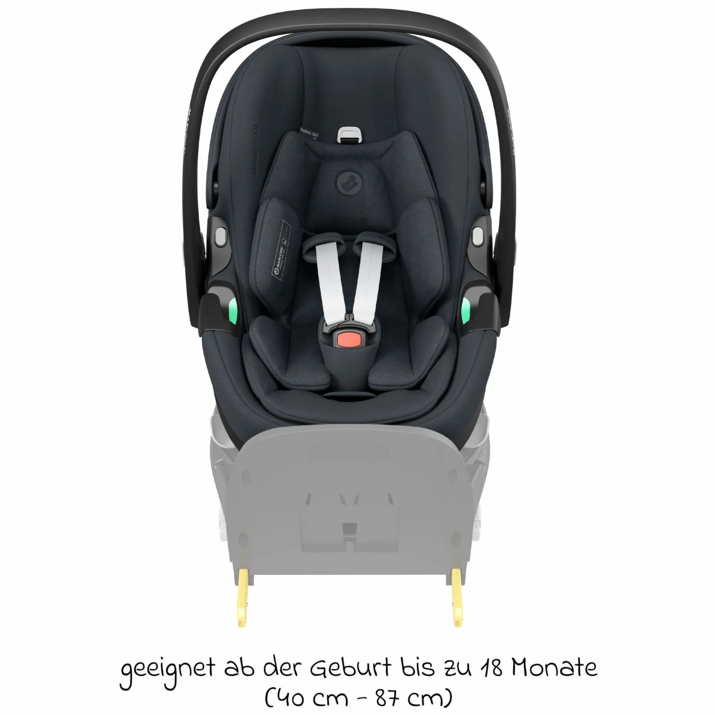 Babyschale Pebble 360 Pro i-Size drehbar ab Geburt - 15 Monate (40 cm - 83 cm ) mit flacher Liegeposition - Essential Graphite - Kollektion 2025