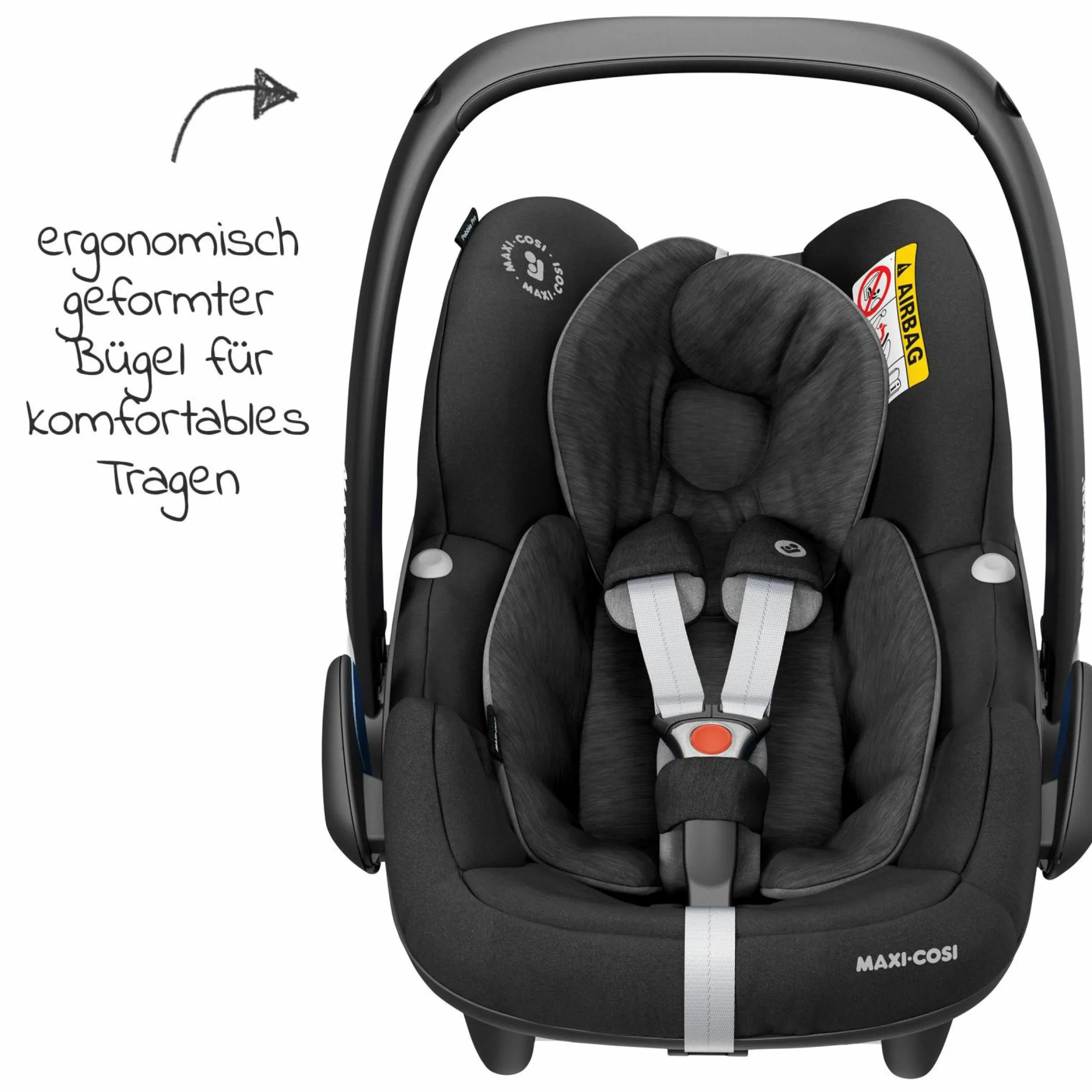 Babyschale Pebble Pro i-Size ab Geburt - 12 Monate (45-75 cm) & Sitzverkleinerer, Sonnenverdeck - Essential Black - Kollektion 2025