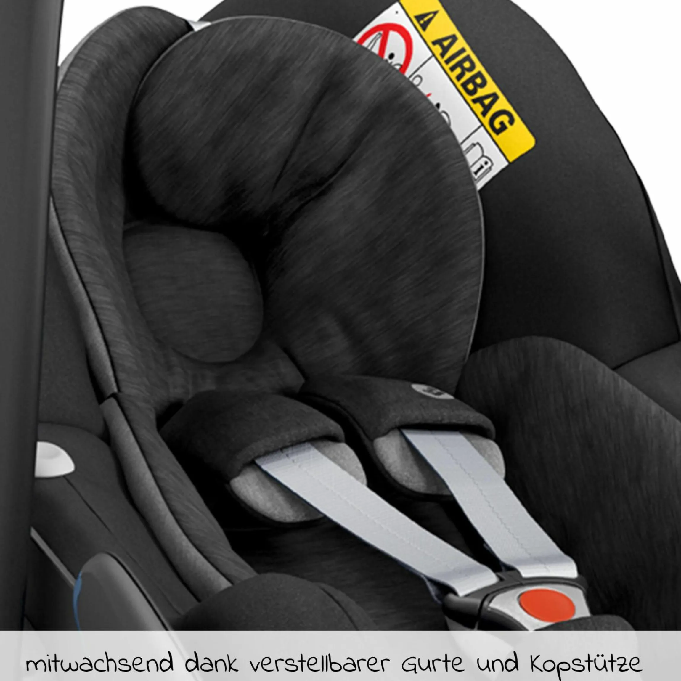Babyschale Pebble Pro i-Size ab Geburt - 12 Monate (45-75 cm) & Sitzverkleinerer, Sonnenverdeck - Essential Black - Kollektion 2025