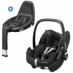 Babyschale Pebble Pro i-Size ab Geburt-12 Monate (45-75 cm) mit FamilyFix 3 i-Size Base - Essential Black - Kollektion 2025