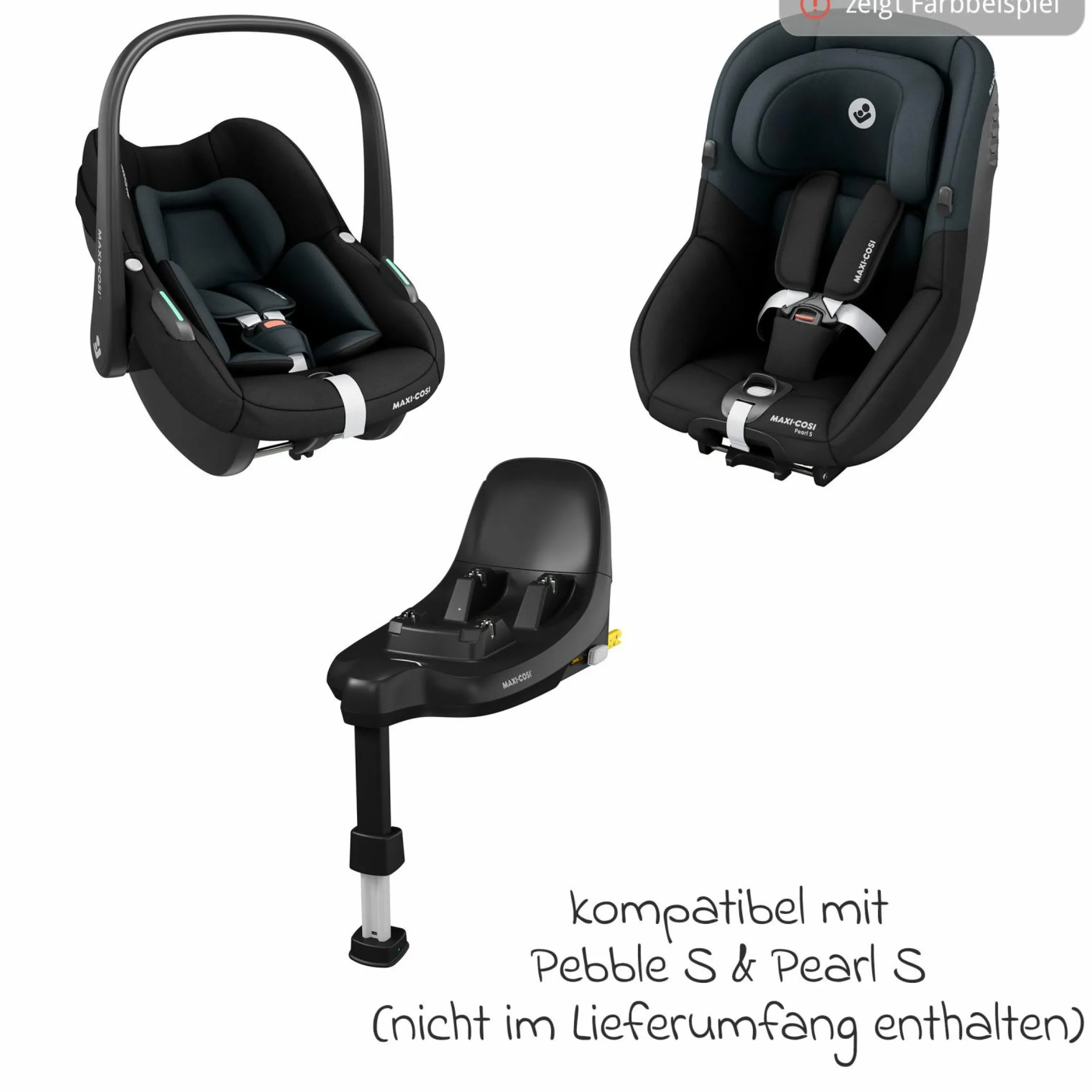 Babyschale Pebble S i-Size ab Geburt - 15 Monate (40 cm - 83 cm) nur 3,4 kg leicht inkl. Isofix-Basis FamilyFix S & Rückenlehnenschutz - Tonal Graphite