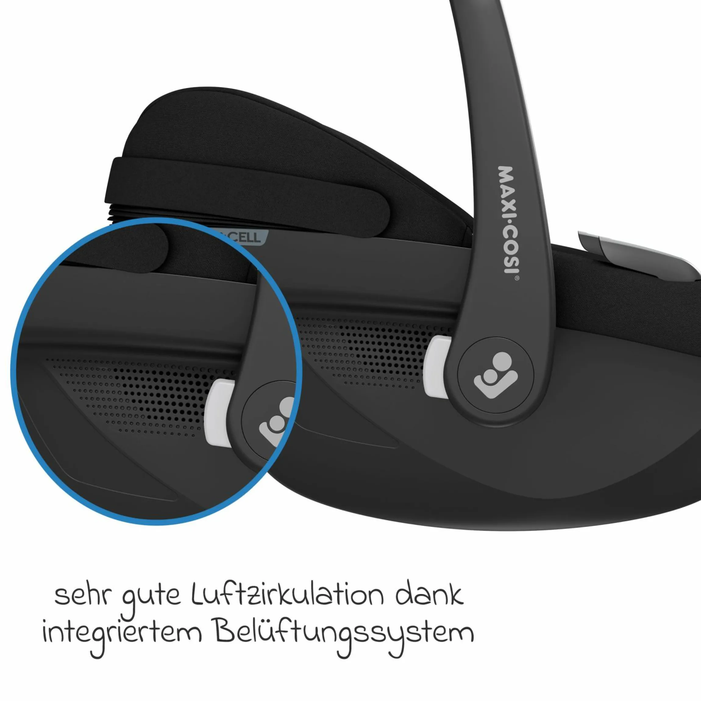 Babyschale Pebble S i-Size ab Geburt - 15 Monate (40 cm - 83 cm) nur 3,4 kg leicht inkl. Isofix-Basis FamilyFix S & Rückenlehnenschutz - Tonal Black