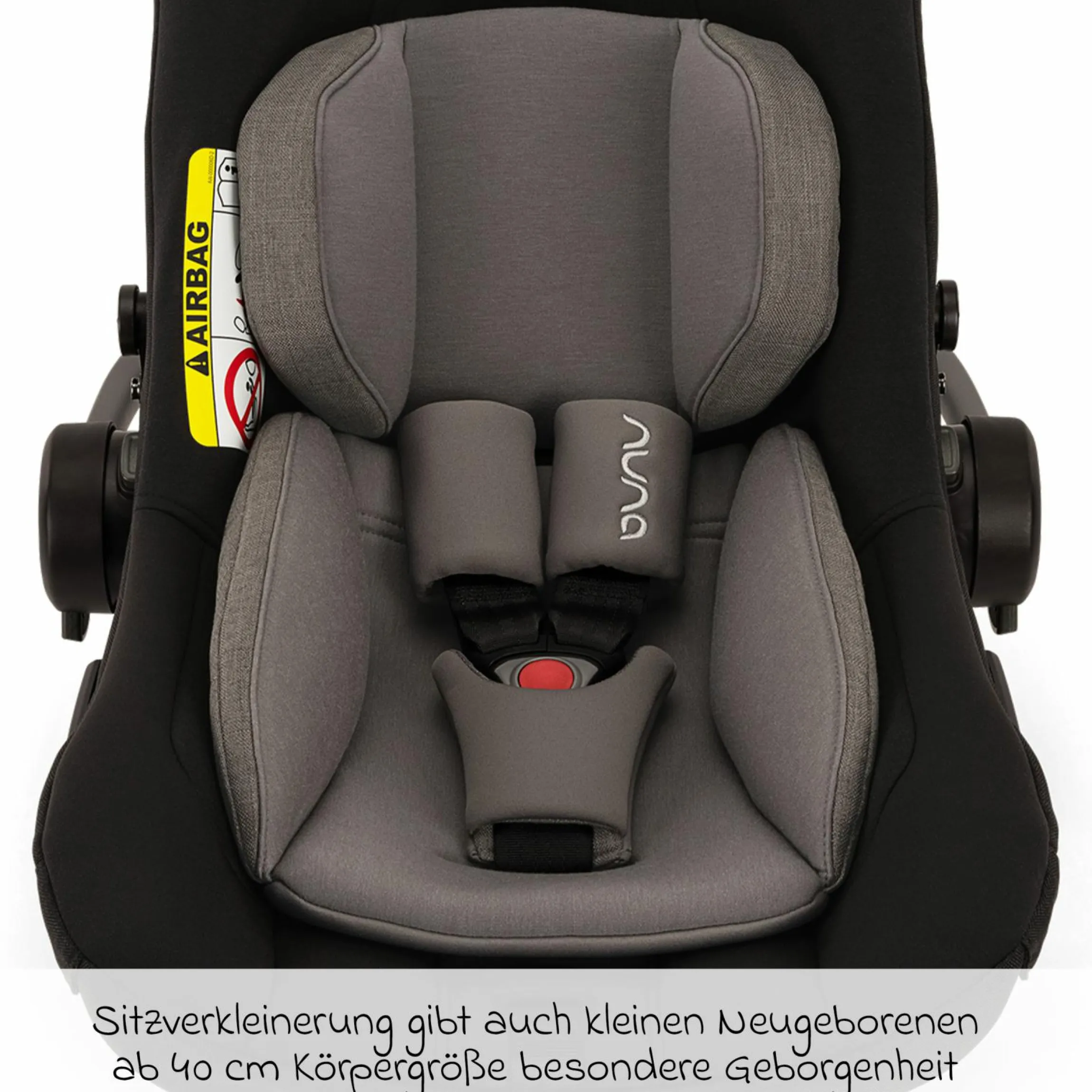 Babyschale PIPA next i-Size ab Geburt bis 13 kg (40 cm - 83 cm) inkl. Sitzverkleinerer, Sonnenverdeck mit Dream Drape nur 2,8 kg - Caviar - Kollektion 2025