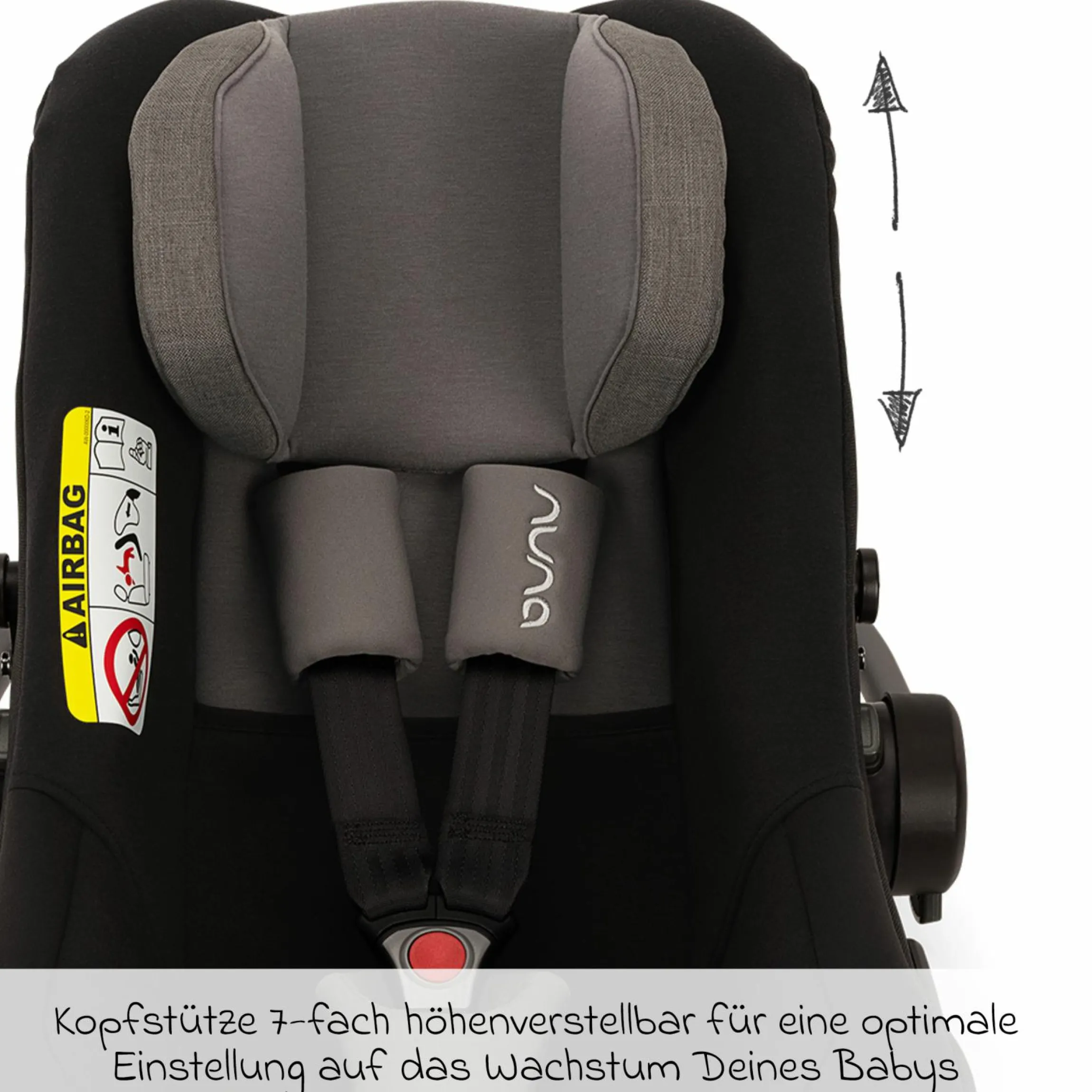 Babyschale PIPA next i-Size ab Geburt bis 13 kg (40 cm - 83 cm) inkl. Sitzverkleinerer, Sonnenverdeck mit Dream Drape nur 2,8 kg - Caviar - Kollektion 2025