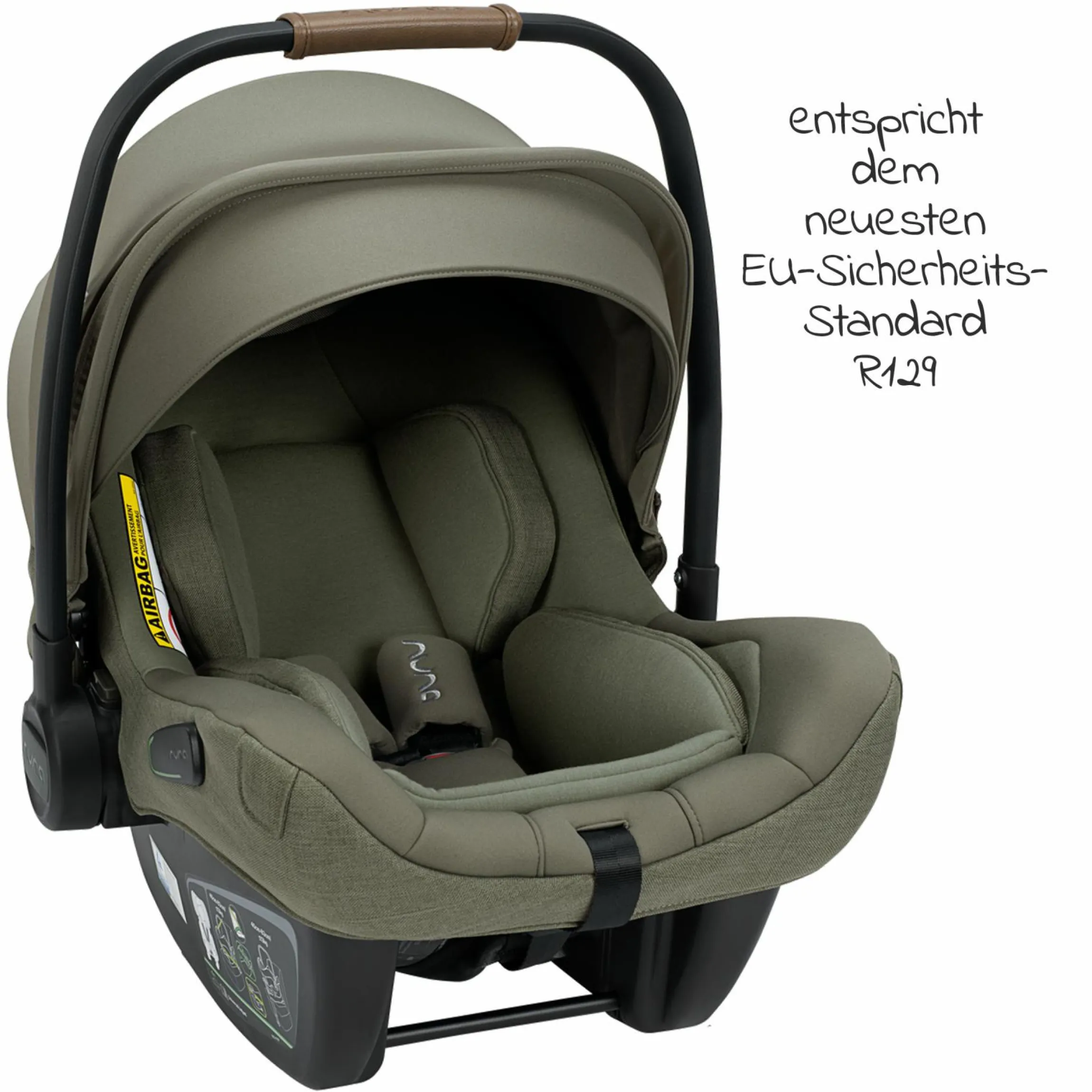 Babyschale PIPA next i-Size ab Geburt bis 13 kg (40 cm - 83 cm) inkl. Sitzverkleinerer & Sonnenverdeck nur 2,8 kg - Pine - Kollektion 2025