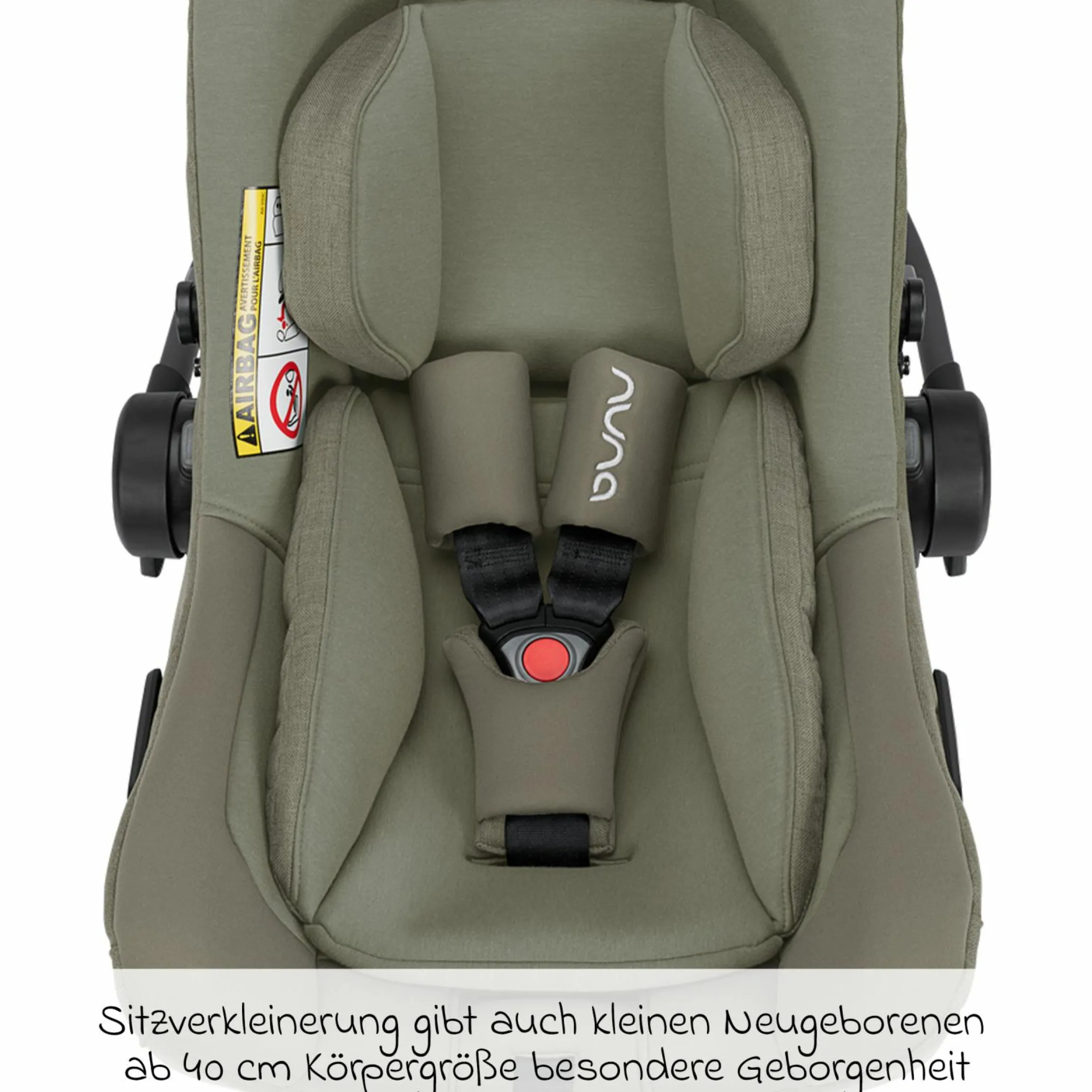 Babyschale PIPA next i-Size ab Geburt bis 13 kg (40 cm - 83 cm) inkl. Sitzverkleinerer & Sonnenverdeck nur 2,8 kg - Pine - Kollektion 2025