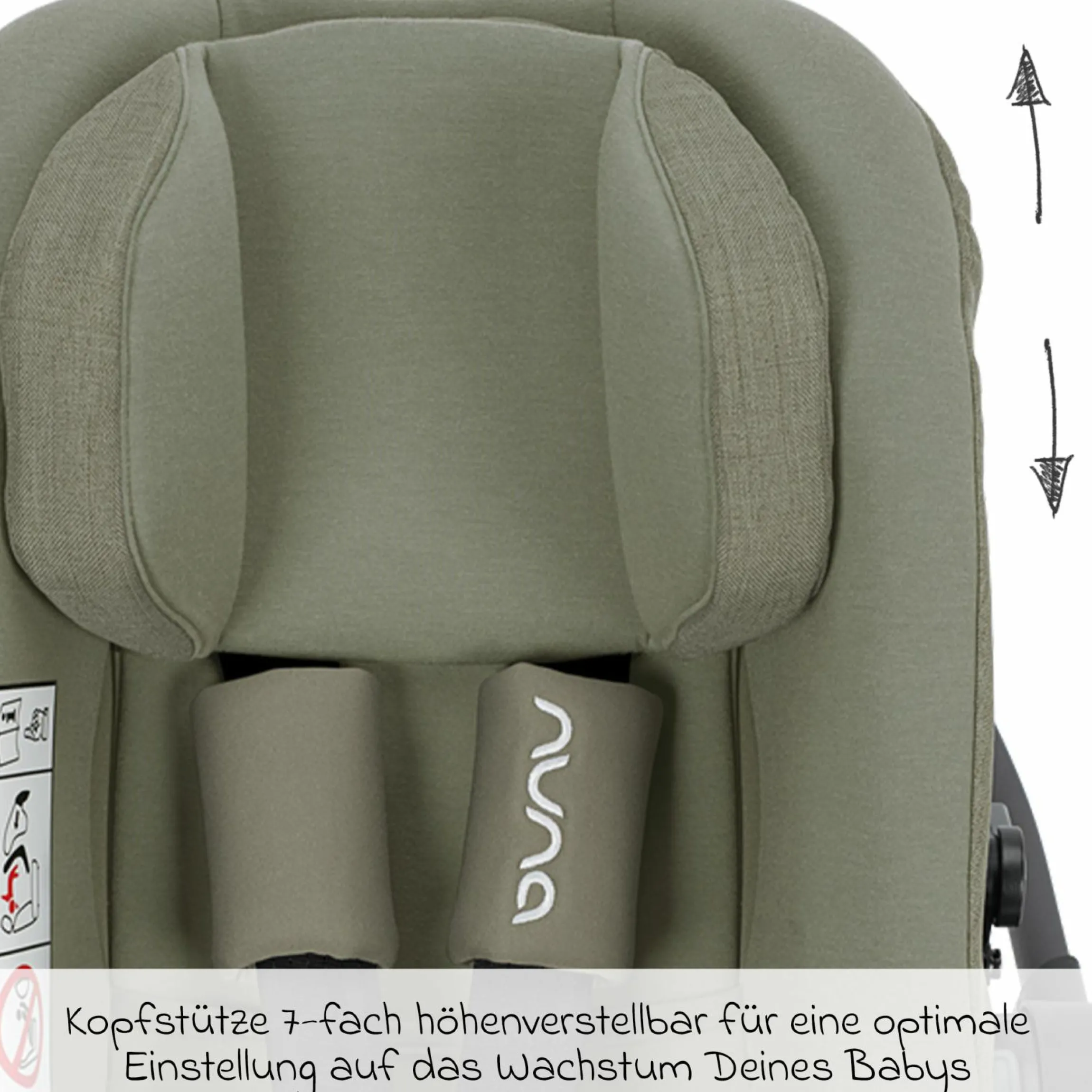 Babyschale PIPA next i-Size ab Geburt bis 13 kg (40 cm - 83 cm) inkl. Sitzverkleinerer & Sonnenverdeck nur 2,8 kg - Pine - Kollektion 2025