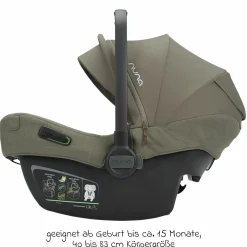 Babyschale PIPA next i-Size inkl. Base next ab Geburt bis 13 kg (40 cm - 83 cm) inkl. Sitzverkleinerer, Sonnenverdeck mit Dream Drape, Polsterschutz nur 2,8 kg - Pine