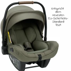 Babyschale PIPA next i-Size inkl. Base next ab Geburt bis 13 kg (40 cm - 83 cm) inkl. Sitzverkleinerer, Sonnenverdeck mit Dream Drape, Polsterschutz nur 2,8 kg - Pine