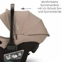 Babyschale PIPA urbn R 129 ab Geburt bis 13 kg (40 cm - 75 cm) mit Isofix inkl. Sitzverkleinerer & Sonnenverdeck nur 3,3 kg - Cedar - Kollektion 2025