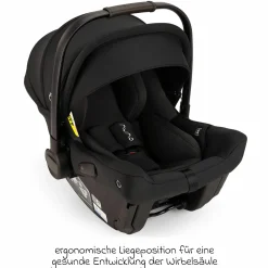 Babyschale PIPA urbn R 129 ab Geburt bis 13 kg (40 cm - 75 cm) mit Isofix inkl. Sitzverkleinerer & Sonnenverdeck nur 3,3 kg - Caviar - Kollektion 2025