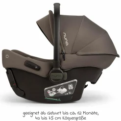 Babyschale PIPA urbn R 129 ab Geburt bis 13 kg (40 cm - 75 cm) mit Isofix inkl. Sitzverkleinerer & Sonnenverdeck nur 3,3 kg - Thunder - Kollektion 2025
