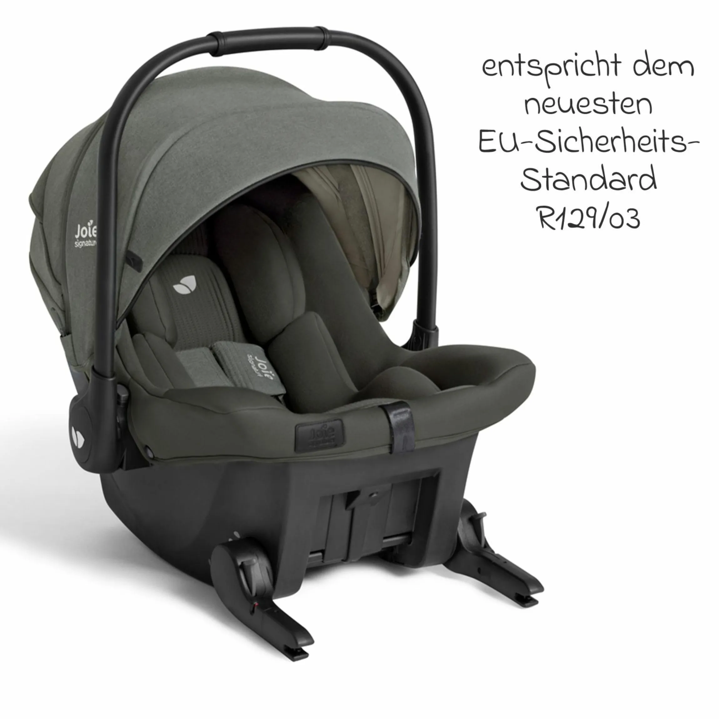 Babyschale Sprint R129 ab Geburt - 13 kg (40 cm -75 cm) inkl. Sitzverkleinerer, Sonnenverdeck & Isofix-Konnektoren - Signature - Evergreen