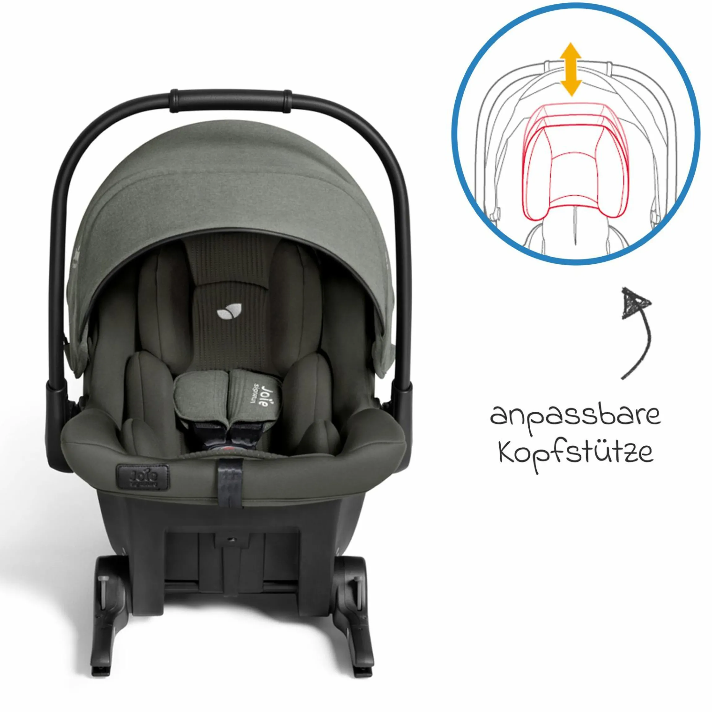 Babyschale Sprint R129 ab Geburt - 13 kg (40 cm -75 cm) inkl. Sitzverkleinerer, Sonnenverdeck & Isofix-Konnektoren - Signature - Evergreen
